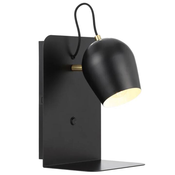 Shyn Modern Wall Lamp Light Metal Black Satin
