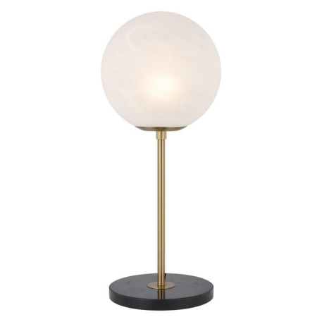 Oliana Contemporary Table Desk Lamp Light Metal Marble Glass Antique Gold Black Marble Alabastro