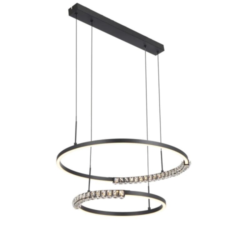 Brera Contemporary Pendant Hanging Lamp Light Metal Aluminium Crystal Silicon Black Sand