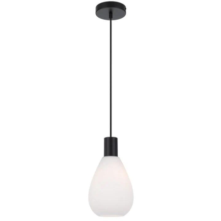 Tresor Modern Pendant Hanging Lamp Light Glass Metal Opal Matt Black
