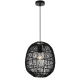 Rana Modern Pendant Hanging Lamp Light Metal Rattan Black