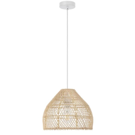 Frya Contemporary Pendant Hanging Lamp Light Metal Rattan Natural White