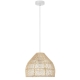Frya Contemporary Pendant Hanging Lamp Light Metal Rattan Natural White