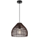 Frya Contemporary Pendant Hanging Lamp Light Metal Rattan Brown Black