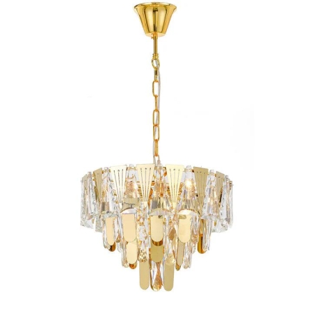 Valerie Contemporary Pendant Hanging Lamp Light Stainless Steel Crystal Gold Clear