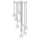 Zaha Contemporary Pendant Hanging Lamp Light Metal Crystal Clear Chrome