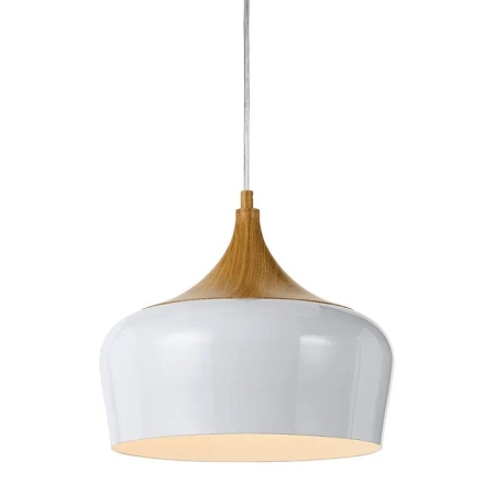 Polk Modern Pendant Hanging Lamp Light Metal White Oak Nickel