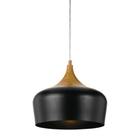 Polk Modern Pendant Hanging Lamp Light Metal Black Oak Nickel