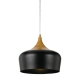 Polk Modern Pendant Hanging Lamp Light Metal Black Oak Nickel