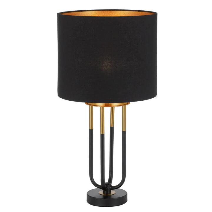 Negas Industrial Table Desk Lamp Light Metal Fabric Black Antique Gold