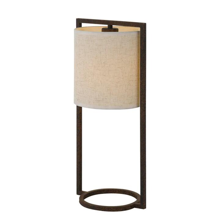 Loftus Industrial Table Desk Lamp Light Metal Fabric Sand Rusty