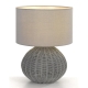 Mohan Modern Table Desk Lamp Light Rattan Grey