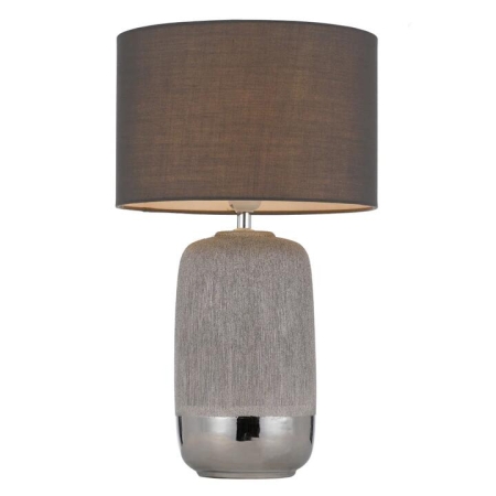 Misty Modern Table Desk Lamp Light Fabric Ceramic Silver Grey Sparkles