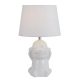 Misaru Modern Table Desk Lamp Light Fabric Ceramic White Gloss