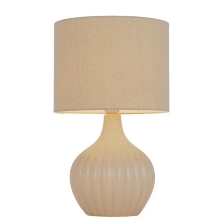 Nord Modern Table Desk Lamp Light Fabric Ceramic Cream Gloss