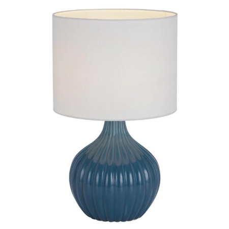 Nord Modern Table Desk Lamp Light Fabric Ceramic Blue White Gloss