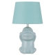 Misaru Modern Table Desk Lamp Light Fabric Ceramic Blue Gloss