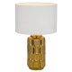 Nisha Modern Table Desk Lamp Light Fabric Ceramic White Gold Gloss
