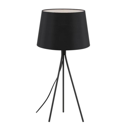 Anna Modern Table Desk Lamp Light Metal Fabric Black Dark Grey Matte Sand