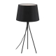 Anna Modern Table Desk Lamp Light Metal Fabric Black Dark Grey Matte Sand