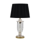 Adria Modern Table Desk Lamp Light Glass Metal Fabric Clear Black Gold
