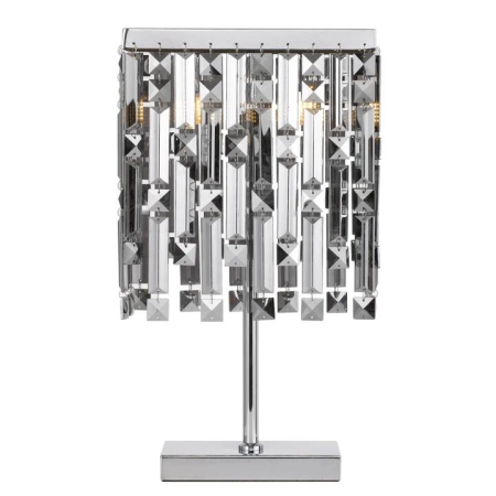 Cerone Modern Table Desk Lamp Light Metal Crystal Chrome Smoke