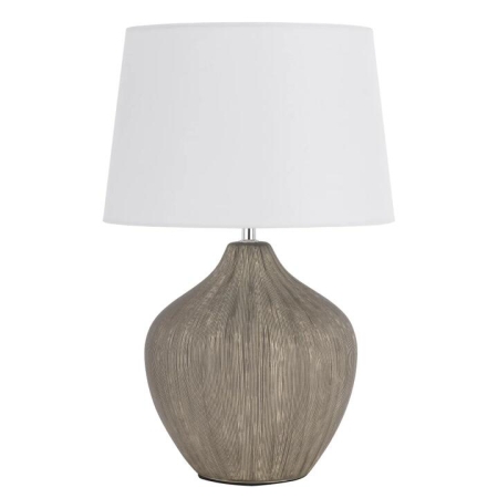 Borneo Modern Table Desk Lamp Light Fabric Ceramic Bronze White