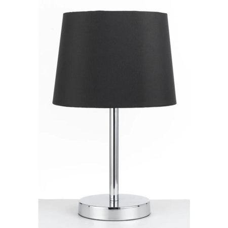 Adam Modern Table Desk Lamp Light Metal Fabric Black Chrome Polished