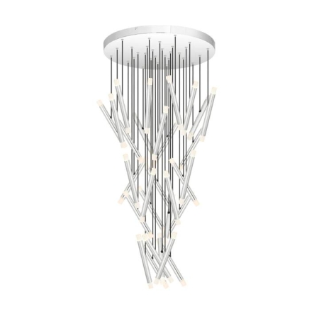 Milazo Contemporary Pendant Hanging Lamp Light Metal Acrylic Chrome Gloss