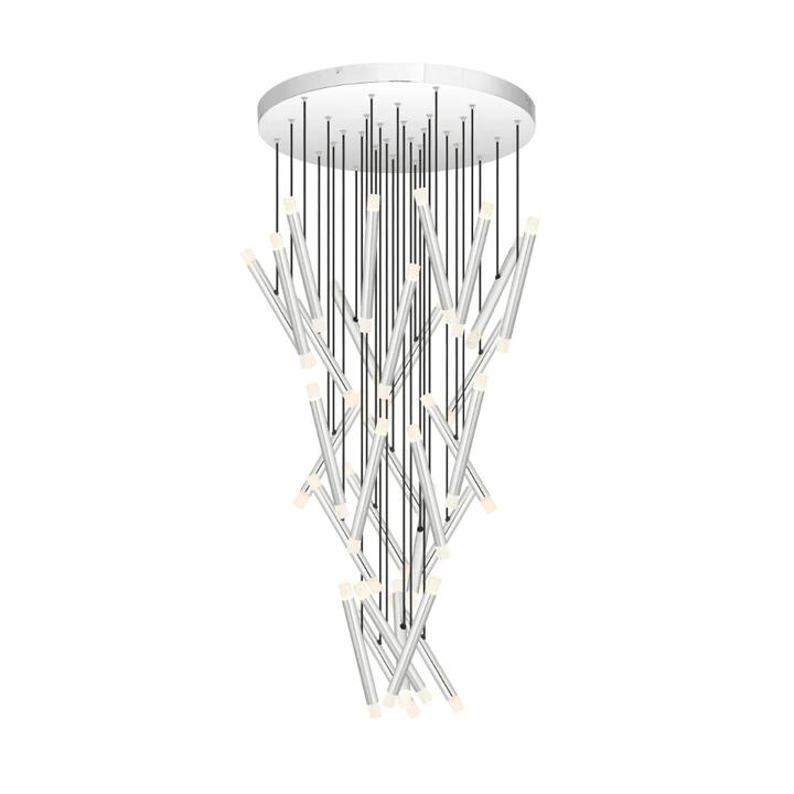 Milazo Contemporary Pendant Hanging Lamp Light Metal Acrylic Chrome Gloss