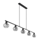 Marbell Contemporary Pendant Hanging Lamp Light Metal Glass Black Smoke Matte