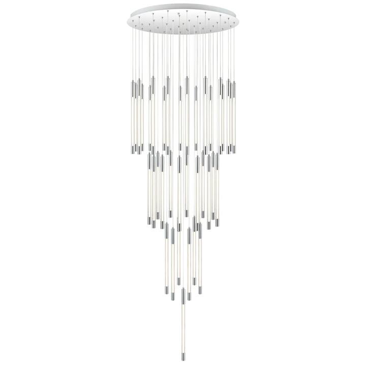 Kurtz Contemporary Pendant Hanging Lamp Light Metal Acrylic Chrome Gloss