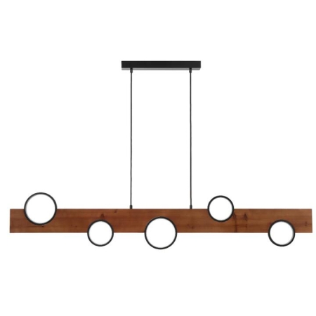 Bergen Contemporary Pendant Hanging Lamp Light Wood Black Walnut Wood Tones