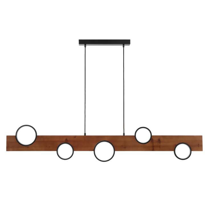 Bergen Contemporary Pendant Hanging Lamp Light Wood Black Walnut Wood Tones