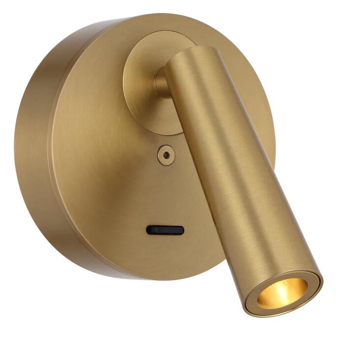 Lodan Industrial Wall Lamp Light Aluminium Brass Matte