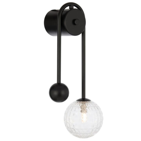 Felton Modern Wall Lamp Light Glass Metal Black Clear Matte