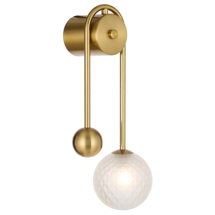 Felton Modern Wall Lamp Light Glass Metal Antique Gold Frost Polished