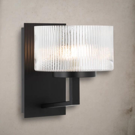 Moreno Modern Wall Lamp Light Metal Glass Black Matte
