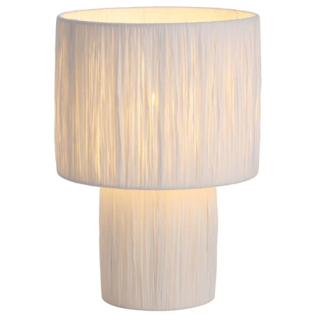 Nativa Modern Table Desk Lamp Light Metal Raffia White Natural