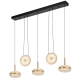 Govan Modern Pendant Hanging Lamp Light Metal Glass Antique Gold Satin