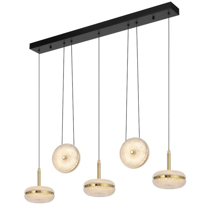 Govan Modern Pendant Hanging Lamp Light Metal Glass Antique Gold Satin