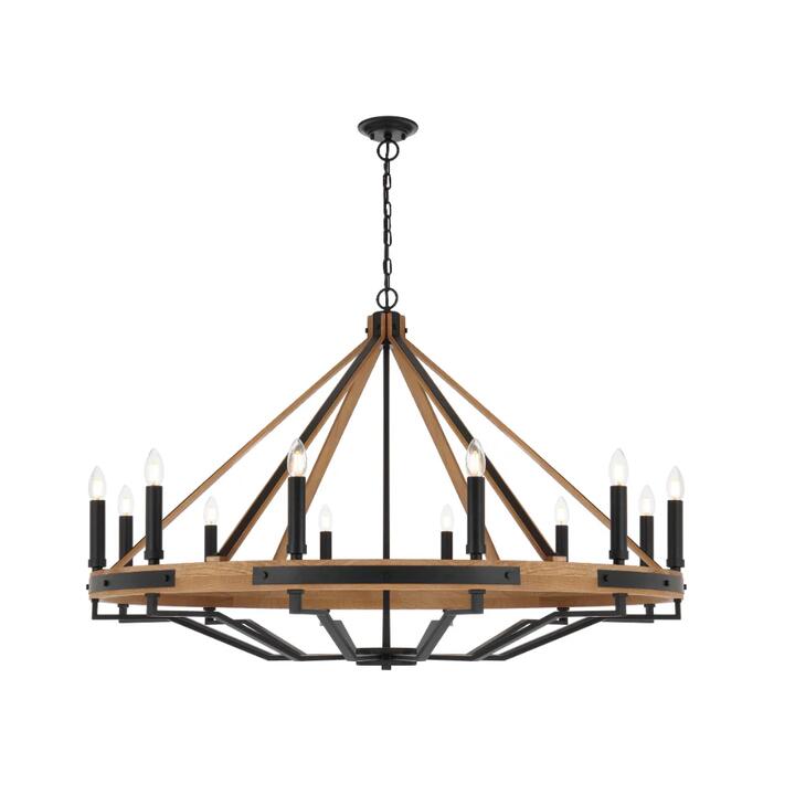 Darien Contemporary Pendant Hanging Lamp Light Wood Metal Ash Black Wood Tones