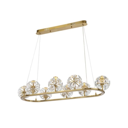 Catanie Modern Pendant Hanging Lamp Light Metal Crystal Antique Gold Matte