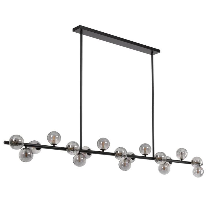 Moran Modern 18-Lights Pendant Hanging Lamp Light Metal Glass Black Smoke Matte