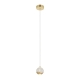 Segovia Modern Pendant Hanging Lamp Light Glass Stainless Steel Zinc Alloy Metal Gold Clear Gloss