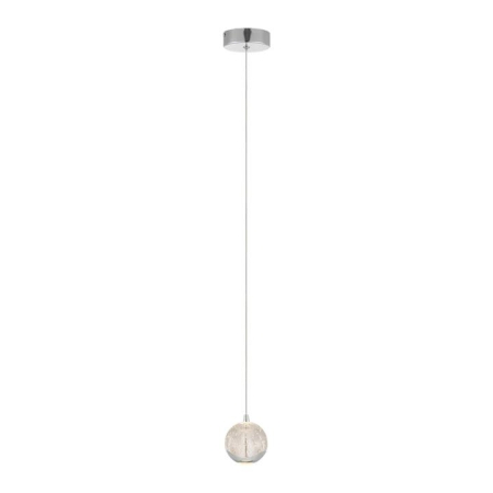 Segovia Modern Pendant Hanging Lamp Light Glass Stainless Steel Zinc Alloy Metal Chrome Clear Gloss