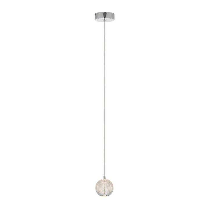 Segovia Modern Pendant Hanging Lamp Light Glass Stainless Steel Zinc Alloy Metal Chrome Clear Gloss