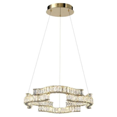 Jura Modern Pendant Hanging Lamp Light Crystal Stainless Steel Gold Gloss