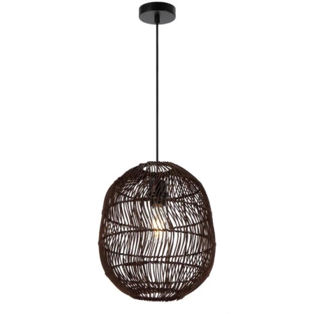 Rana Modern Pendant Hanging Lamp Light Metal Rattan Brown Black