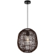 Rana Modern Pendant Hanging Lamp Light Metal Rattan Brown Black